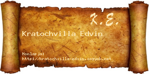 Kratochvilla Edvin névjegykártya